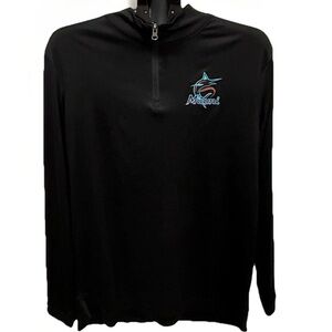 Miami Marlins Fanatics Quarterback Quarter-Zip Top - Black